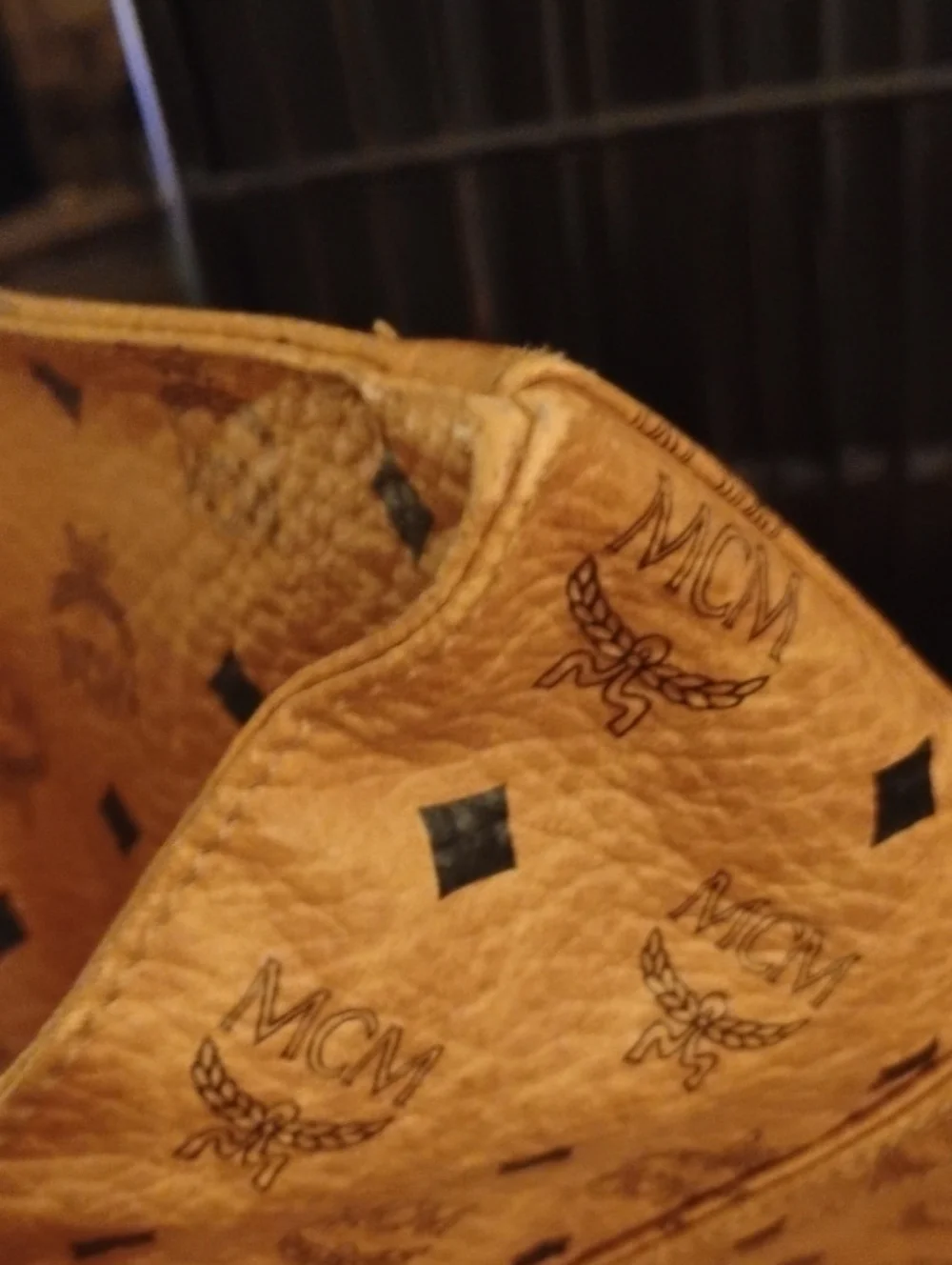 MCM Visetos Cognac Vintage XL Tote Bag